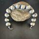 Navajo Pearl 18mm Round Beads 9 Sterling Silver Bracelet 17161
