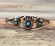 Navajo Turquoise Cuff Bracelet Bear Paw Claws Sterling Silver Dainty Small 8.2gr