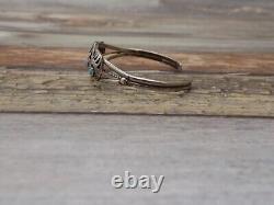 Navajo Turquoise Cuff Bracelet Bear Paw Claws Sterling Silver Dainty Small 8.2gr