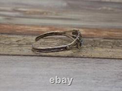 Navajo Turquoise Cuff Bracelet Bear Paw Claws Sterling Silver Dainty Small 8.2gr