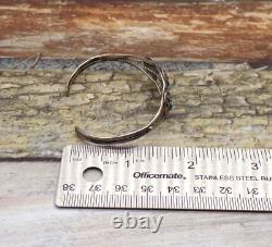 Navajo Turquoise Cuff Bracelet Bear Paw Claws Sterling Silver Dainty Small 8.2gr