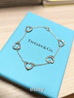 Near MINT Tiffany & Co 5 open heart Bracelet Sterling Silver 925 Japan No BOX