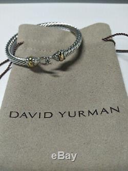 New Classic David Yurman Sterling Silver 18k gold 5mm cable buckle bracelet