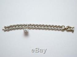 New DAVID YURMAN 14mm Buckle Bracelet Curb Chain Sterling Silver 14K Gold Med