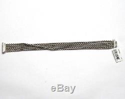 New DAVID YURMAN 5 Row 2.7mm Sterling Silver Box Chain Bracelet 7