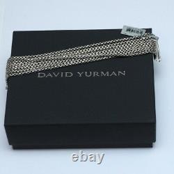 New DAVID YURMAN 8 Row 2.7mm Sterling Silver Box Chain Bracelet 7