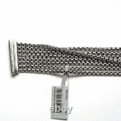 New DAVID YURMAN 8 Row 2.7mm Sterling Silver Box Chain Bracelet 7