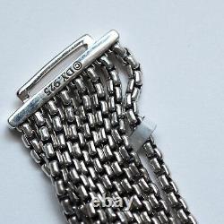 New DAVID YURMAN 8 Row 2.7mm Sterling Silver Box Chain Bracelet 7