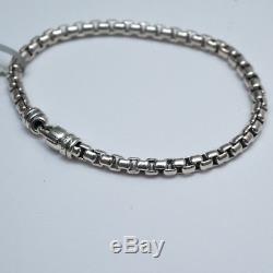 New DAVID YURMAN Men's Large Sterling Silver Box Chain Bracelet 9 NWT