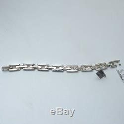New DAVID YURMAN Men's Wide Cable Link Chairman Silver 925 Bracelet Medium NWT