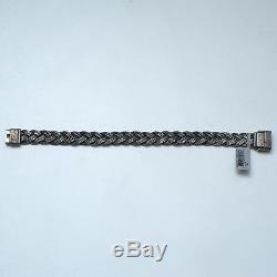 New DAVID YURMAN Men's Woven Metal Bracelet, Sterling Silver, Medium NWT