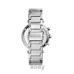 New Michael Kors Mk5353 Silver Parker Glitz Ladies Women's Chronograph Watch