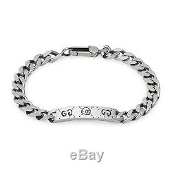 New Original Gucci Ghost Sterling Silver Gourmette Bracelet YBA455321001020