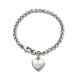 New Original Gucci Womens Sterling Silver Heart Charm Bracelet Yba356210001018