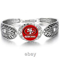 New San Francisco 49ers Women's Sterling Silver Bracelet Gift w Gift Pkg D3