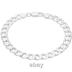 New Sterling Silver 8.5 Gents Solid Curb Bracelet 16.5g 216mm(8.5) Silver F
