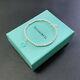 New Tiffany & Co. Solid Sterling Silver Bracelet With Box Bag & Gift Pouch Blue