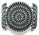 Old Pawn Zuni Sterling Silver Turquoise Cluster Bracelet -d&m Chavez