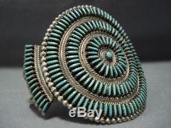 One Of The Best Vintage Zuni Turquoise Needlepoint Sterling Silver Bracelet