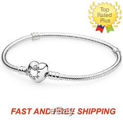 Pandora HEART Clasp Bracelet Sterling Silver All Sizes Available #590719