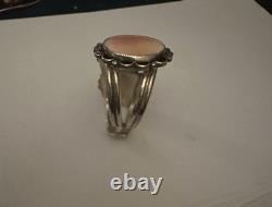 Pink turquoise cuff sterling silver bracelet vintage