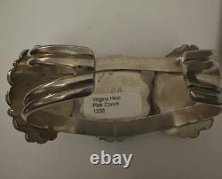 Pink turquoise cuff sterling silver bracelet vintage