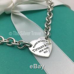 Please Return To Tiffany & Co Center Heart Tag Sterling Silver Bracelet