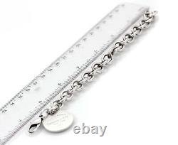 Please Return To Tiffany & Co. Sterling Silver Circle Tag Charm Bracelet 7.5