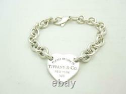 Please Return to Tiffany & Co. Sterling Silver Center Heart Tag Bracelet 7 A