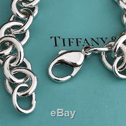 Please Return to Tiffany & Co Sterling Silver Heart Tag Charm Bracelet 7.5
