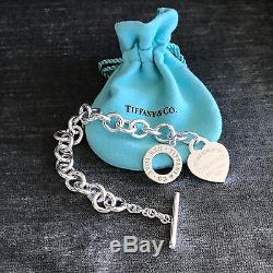 Please Return to Tiffany Sterling Silver Heart Tag Toggle Bracelet NEW VERSION
