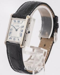 Pre-Owned. 925 Silver Cartier Tank Quartz Ref. 681006 with Cartier Box