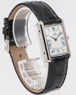 Pre-Owned. 925 Silver Cartier Tank Quartz Ref. 681006 with Cartier Box