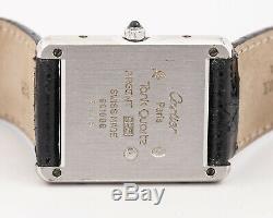 Pre-Owned. 925 Silver Cartier Tank Quartz Ref. 681006 with Cartier Box