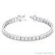 Princess Cut Cubic Zirconia Cz Crystal. 925 Sterling Silver 6mm Tennis Bracelet