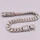 Pure 925 Sterling Silver Bracelet 8mm Curb Link Chain For Men 7.48inch