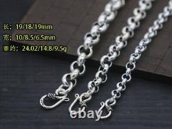 Pure 925 Sterling Silver Bracelet Classic Rolo Link Bracelet 7.87inch For Men's