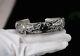 Pure S925 Sterling Silver 925 Vintage Two Dragons Bracelet Wide Bangle Open-cuff