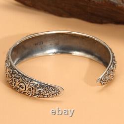 Pure S925 Sterling Silver Bracelet Men Women Dragon Son Pixiu Open Bangle 46-47g