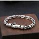 Pure S925 Sterling Silver Chain Men 8mm Square O Link Bracelet 40-41g 8.3inch L