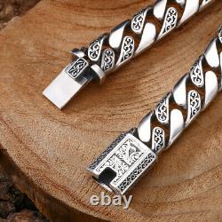 Pure S925 Sterling Silver Chain Men Women Rattan Curb Link Bracelet 7.1-7.9in