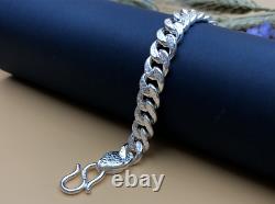 Pure S999 Sterling Silver Chain Curb Link Bracelet Men Women Real Fine Silver