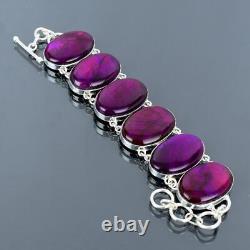 Purple Fire Labradorite Gemstone Bracelet 925 Sterling Silver Bracelet For Her