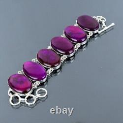 Purple Fire Labradorite Gemstone Bracelet 925 Sterling Silver Bracelet For Her