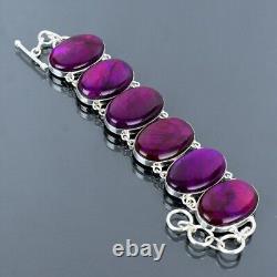 Purple Fire Labradorite Gemstone Bracelet 925 Sterling Silver Bracelet For Her