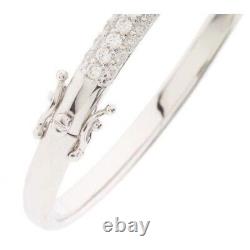QVC Epiphany Sterling Silver 3.30 ct Simulated Diamond Pave' Bangle 7 Bracelet