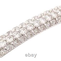 QVC Epiphany Sterling Silver 3.30 ct Simulated Diamond Pave' Bangle 7 Bracelet