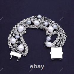 QVC Michael Dawkins Sterling Silver Rondel 7.25 Freshwater Pearl Bracelet