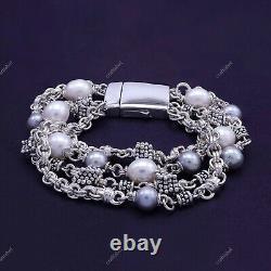 QVC Michael Dawkins Sterling Silver Rondel 7.25 Freshwater Pearl Bracelet