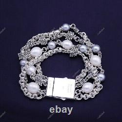 QVC Michael Dawkins Sterling Silver Rondel 7.25 Freshwater Pearl Bracelet